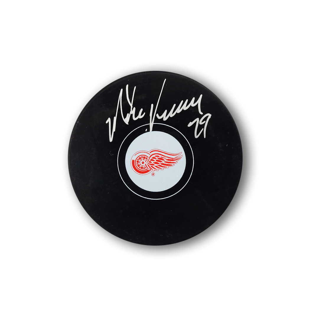 Mike Vernon Autographed Detroit Red Wings Hockey Puck