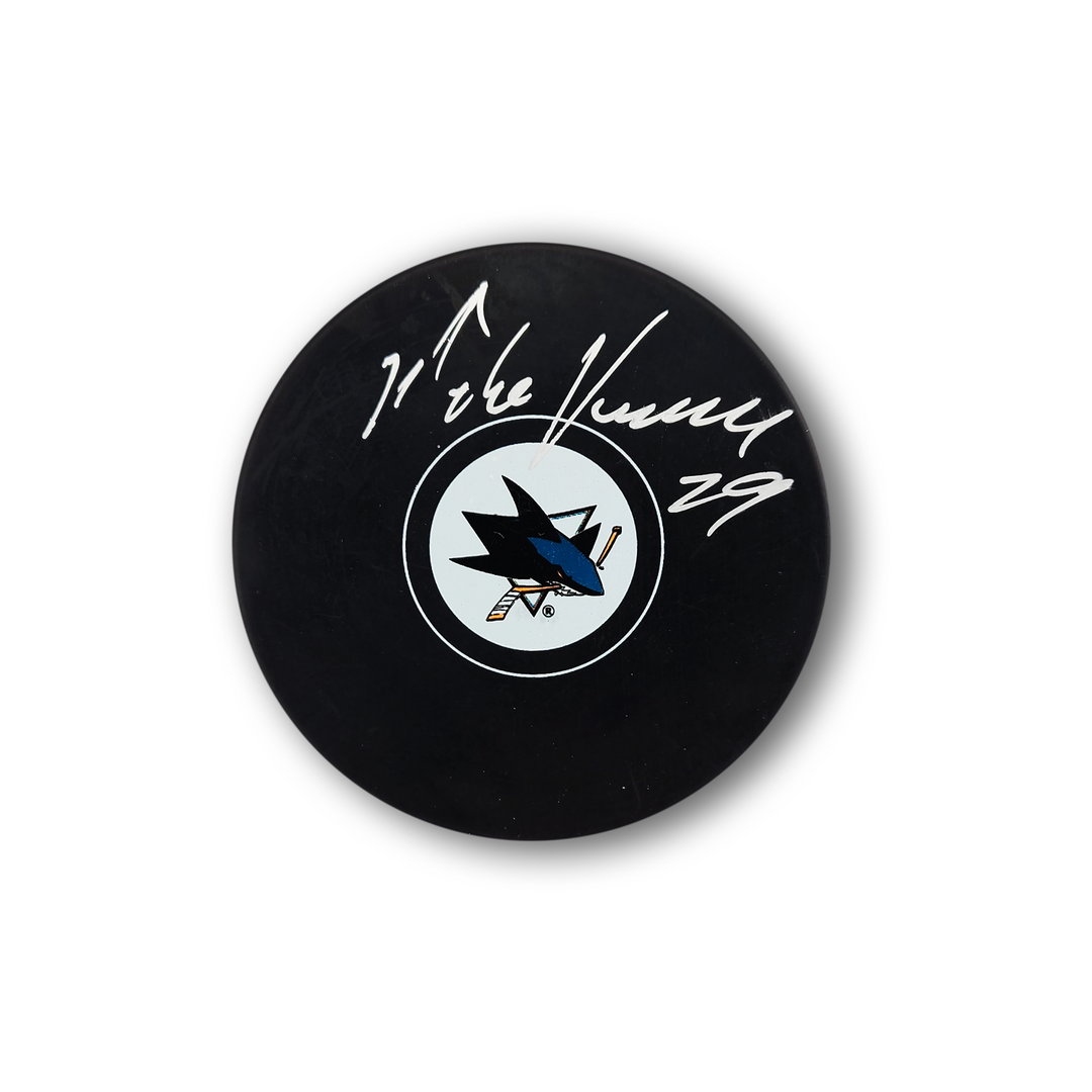 Mike Vernon Autographed San Jose Sharks Hockey Puck