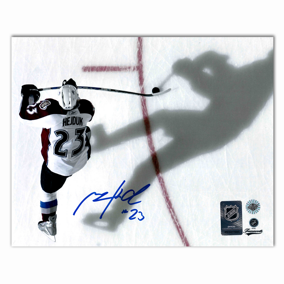 Milan Hejduk Autographed Colorado Avalanche Away 8x10 Horizontal Photo