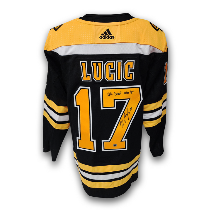 Milan Lucic Autographed Boston Bruins Adidas Jersey Inscribed NHL Debut