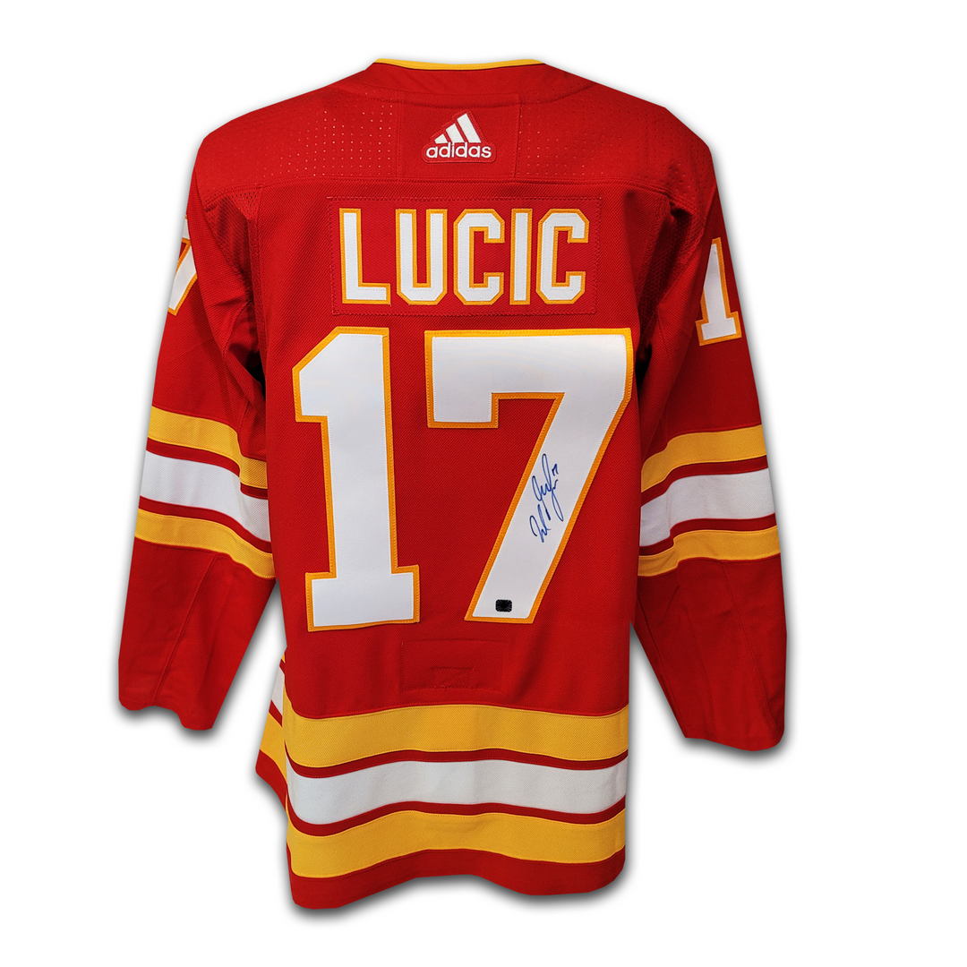 Milan Lucic Autographed Calgary Flames Red Home Adidas Jersey