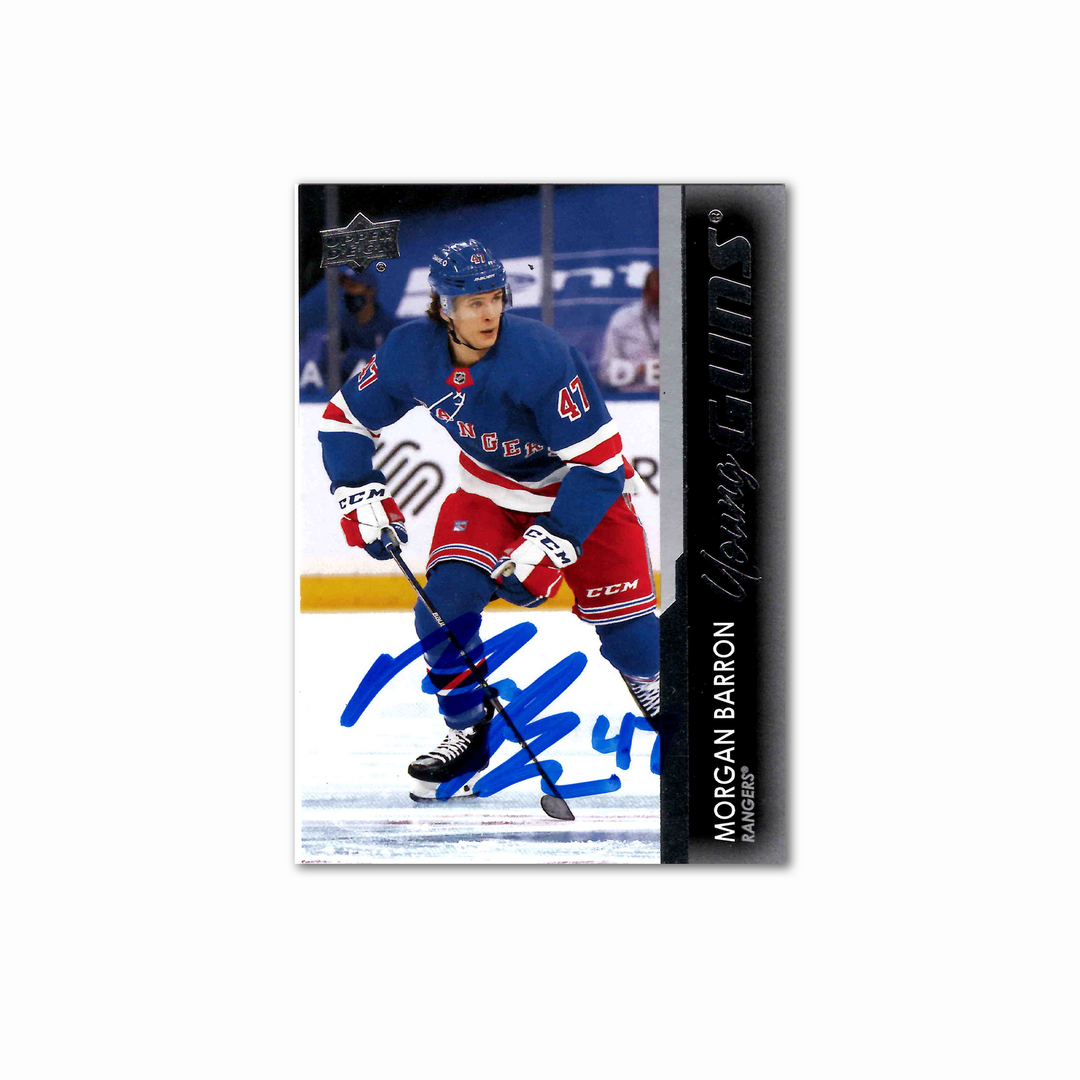 Morgan Barron Autographed New York Rangers Young Guns Hockey Card