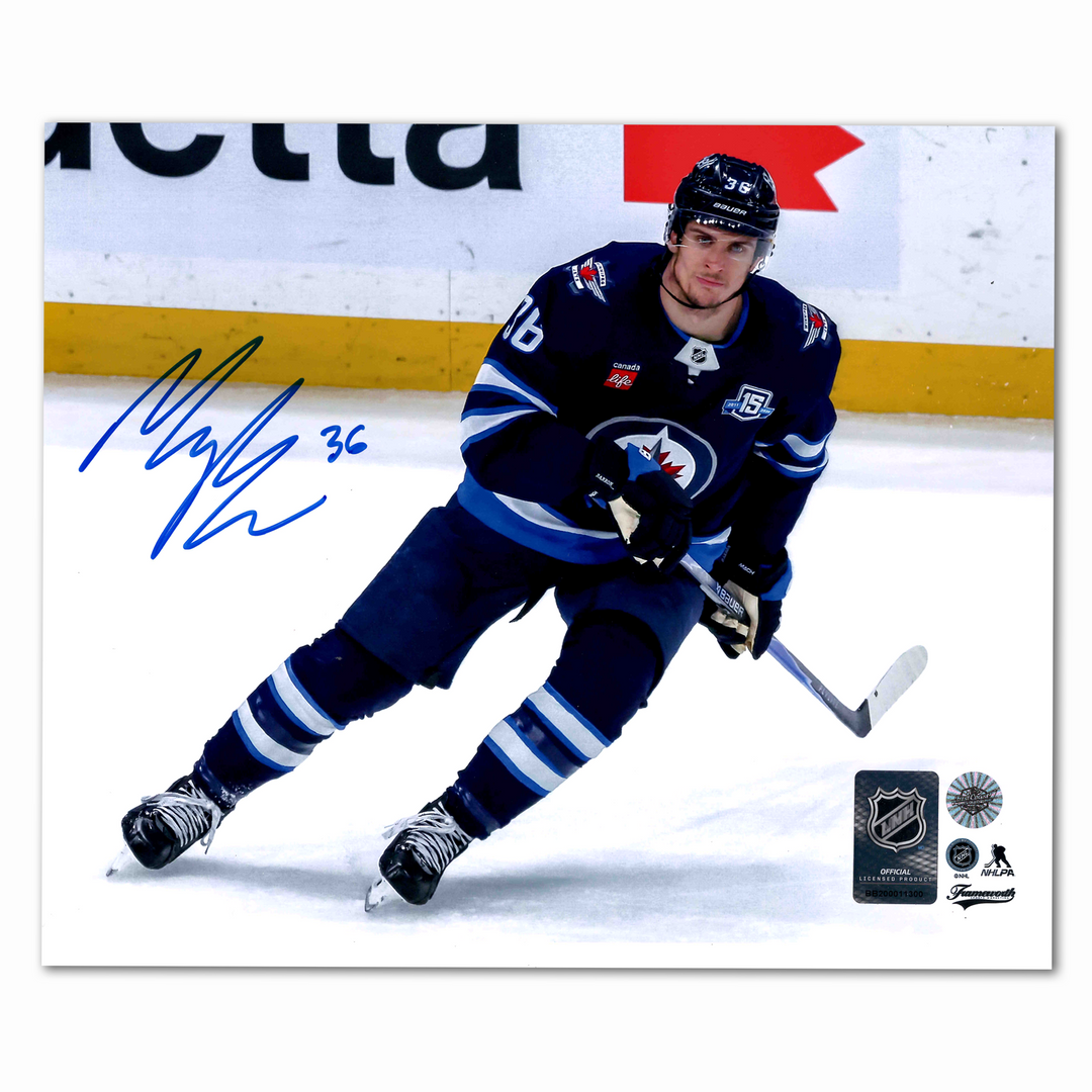 Morgan Barron Autographed Winnipeg Jets Home Horizontal 8x10 Photo