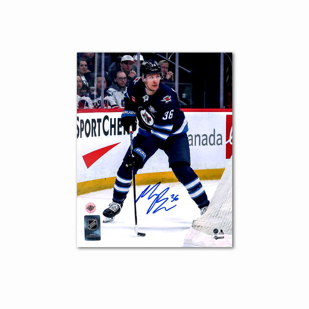 Morgan Barron Autographed Winnipeg Jets Home 8x10 Photo