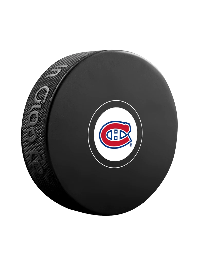 Pre-Order - Justin Barron Autographed Montreal Canadiens Reverse Retro Hockey Puck