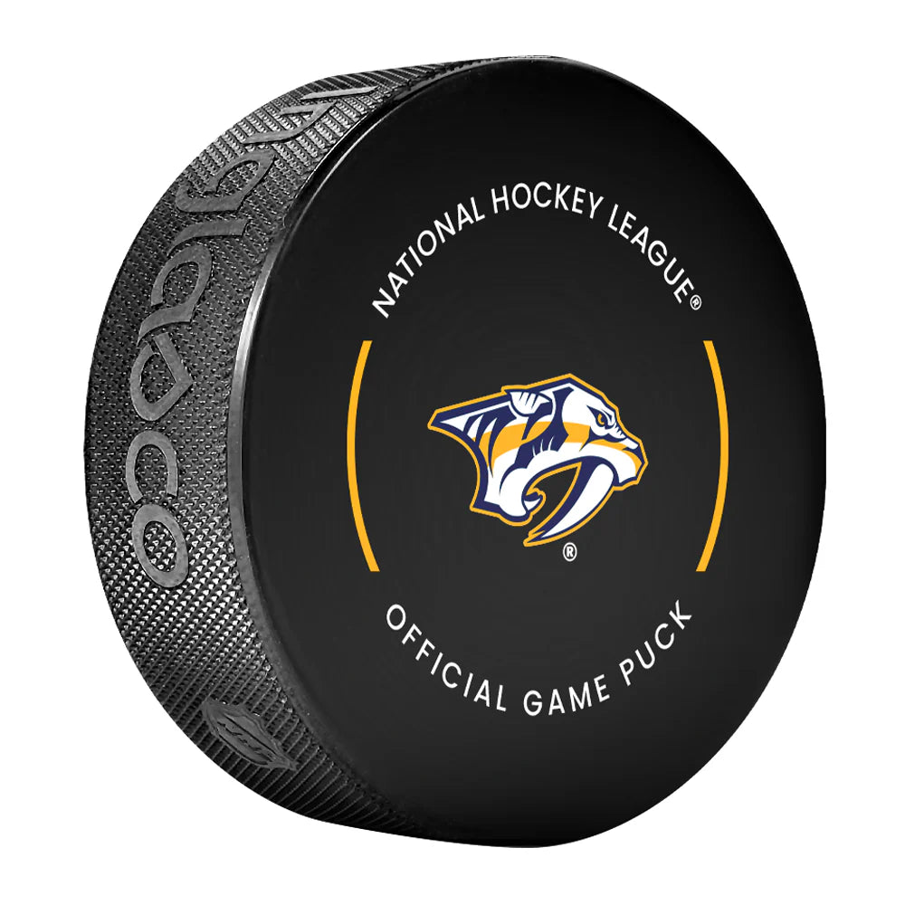 Pre-Order - Justin Barron Autographed Nashville Predators Official Hockey Puck