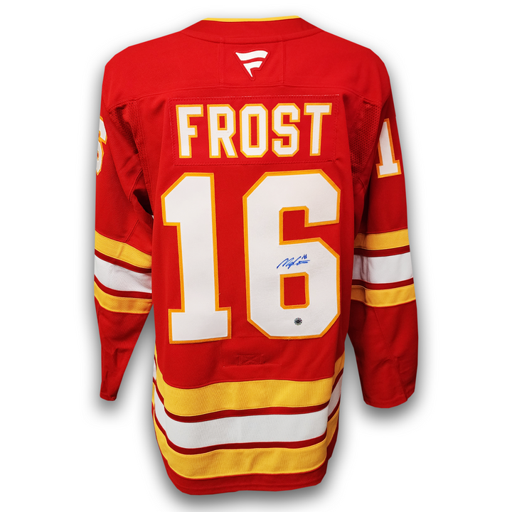 Morgan Frost Autographed Calgary Flames Home Adidas Jersey