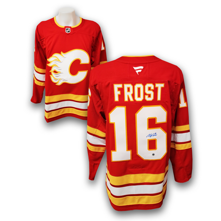 Morgan Frost Autographed Calgary Flames Home Adidas Jersey