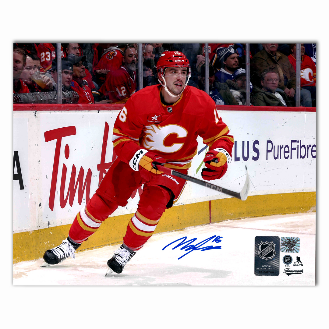 Morgan Frost Autographed Calgary Flames Home 8x10 Photo