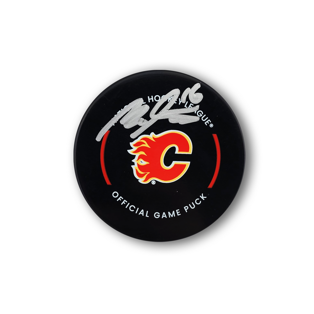 Morgan Frost Autographed Calgary Flames Official Hockey Puck