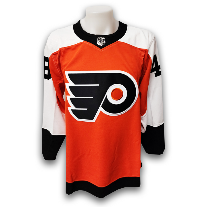 Morgan Frost Autographed Philadelphia Flyers Home Adidas Jersey