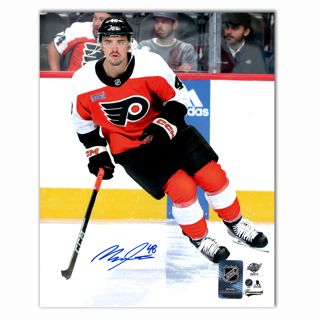 Morgan Frost Autographed Philadelphia Flyers Home 8x10 Photo