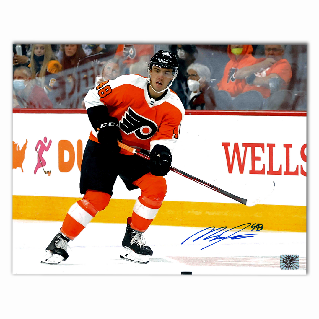Morgan Frost Autographed Philadelphia Flyers Horizontal 8x10 Photo