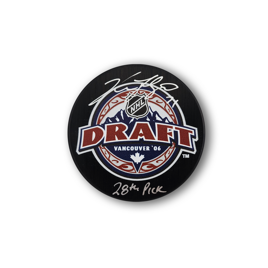 Nick Foligno Autographed 2006 NHL Draft Hockey Puck Inscribed 28th Pick