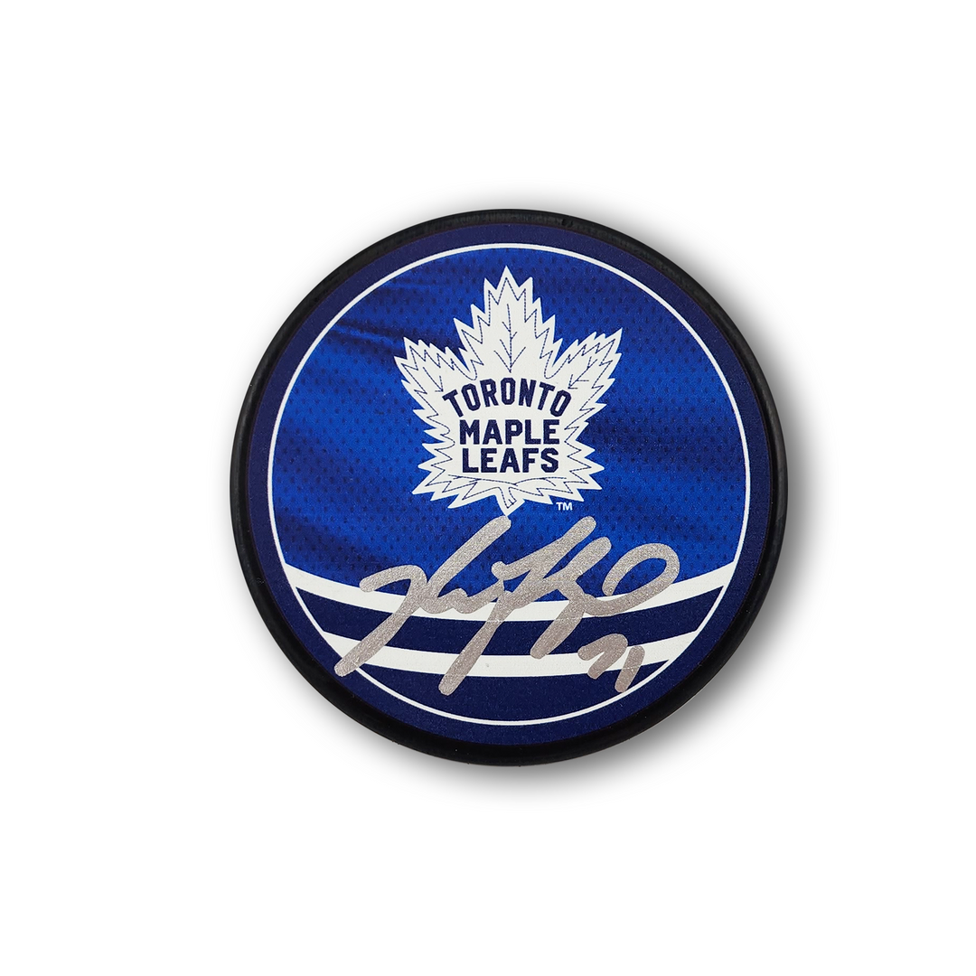 Nick Foligno Autographed Toronto Maple Leafs Reverse Retro Hockey Puck