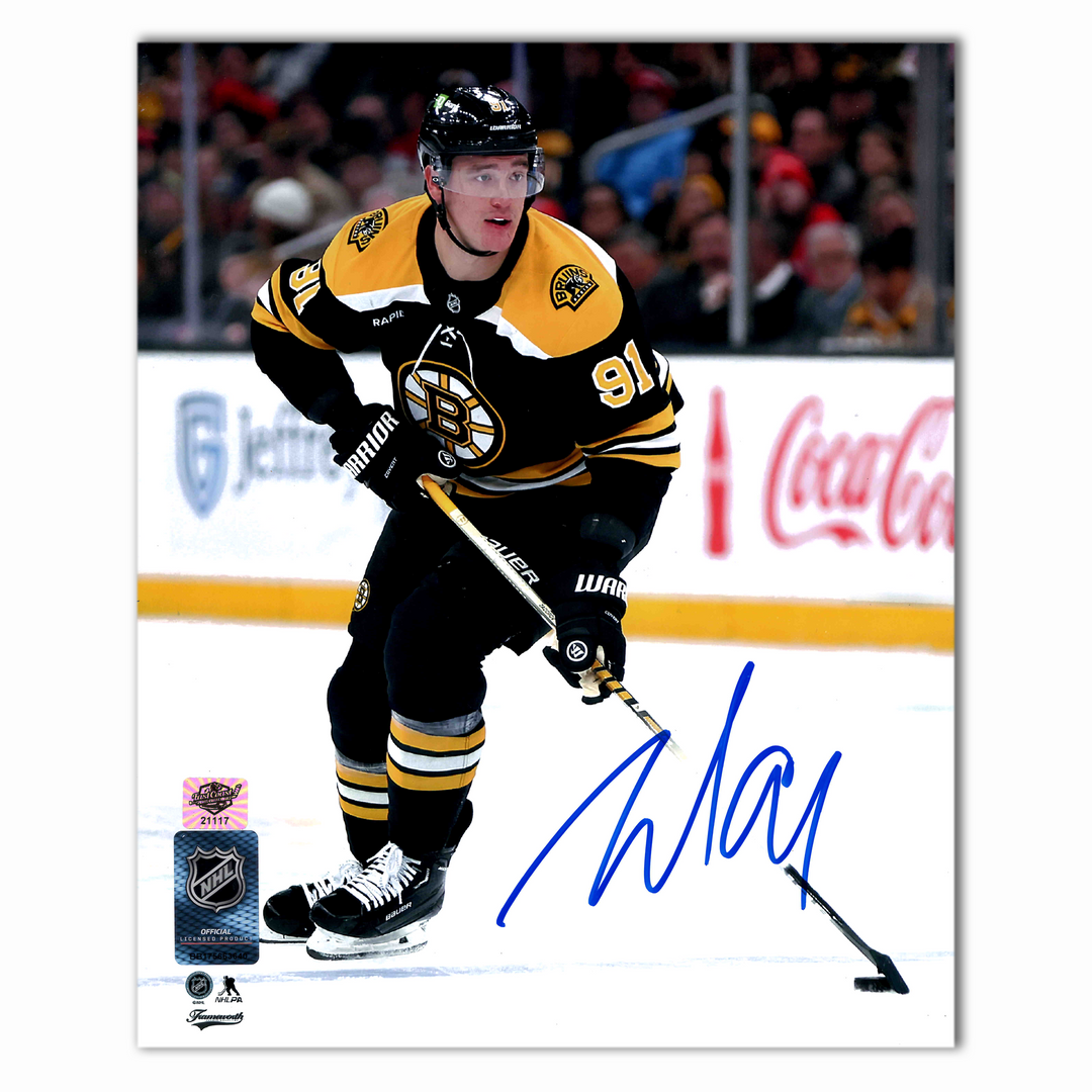 Nikita Zadorov Autographed Boston Bruins Home 8x10 Photo