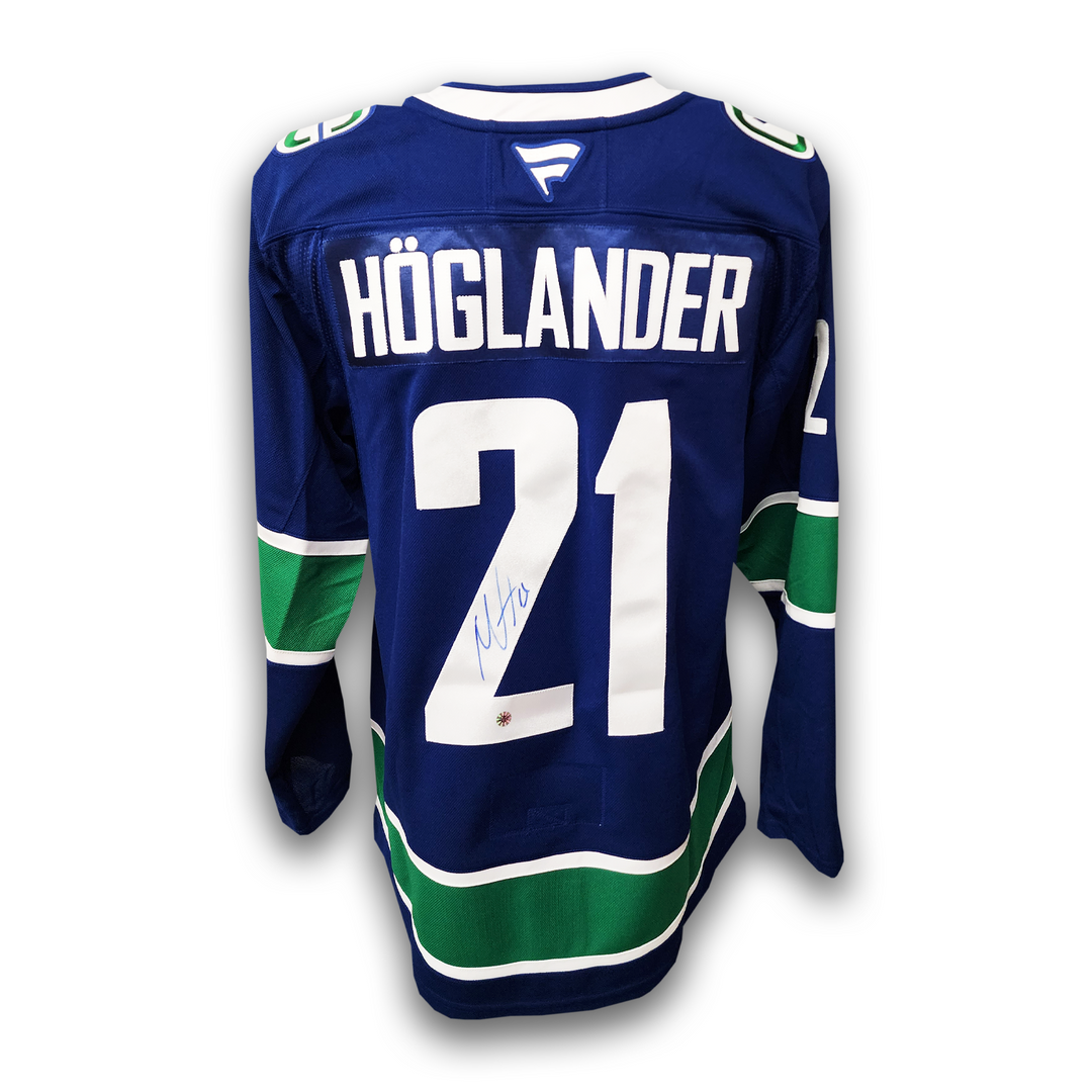 Nils Hoglander Autographed Vancouver Canucks Home Fanatics Premium Jersey