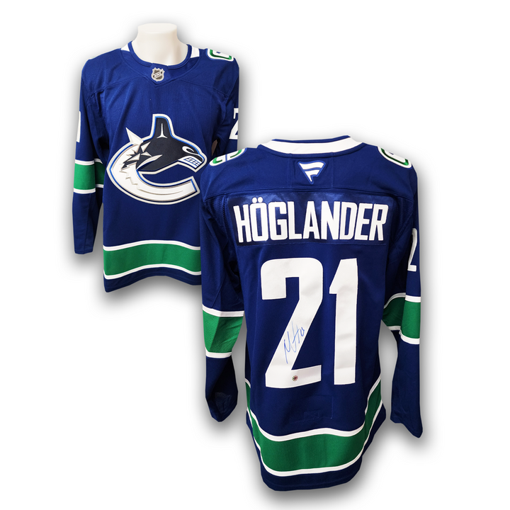 Nils Hoglander Autographed Vancouver Canucks Home Fanatics Premium Jersey