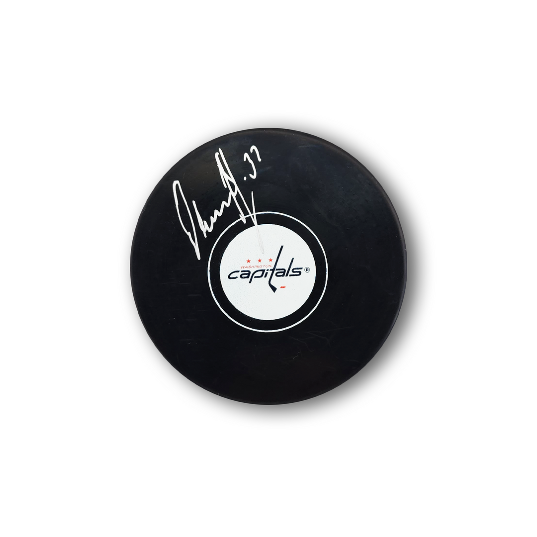 Olaf Kolzig Autographed Washington Capitals Hockey Puck