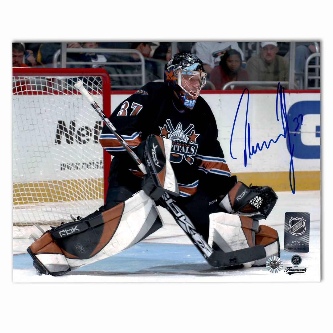 Olaf Kolzig Autographed Washington Capitals Black 8x10 Photo
