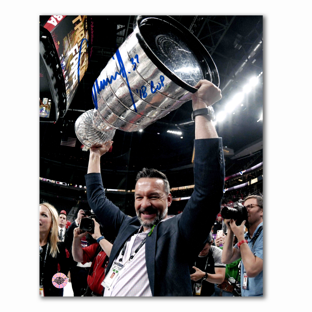 Olaf Kolzig Autographed Washington Capitals 2018 Stanley Cup 8x10 Photo
