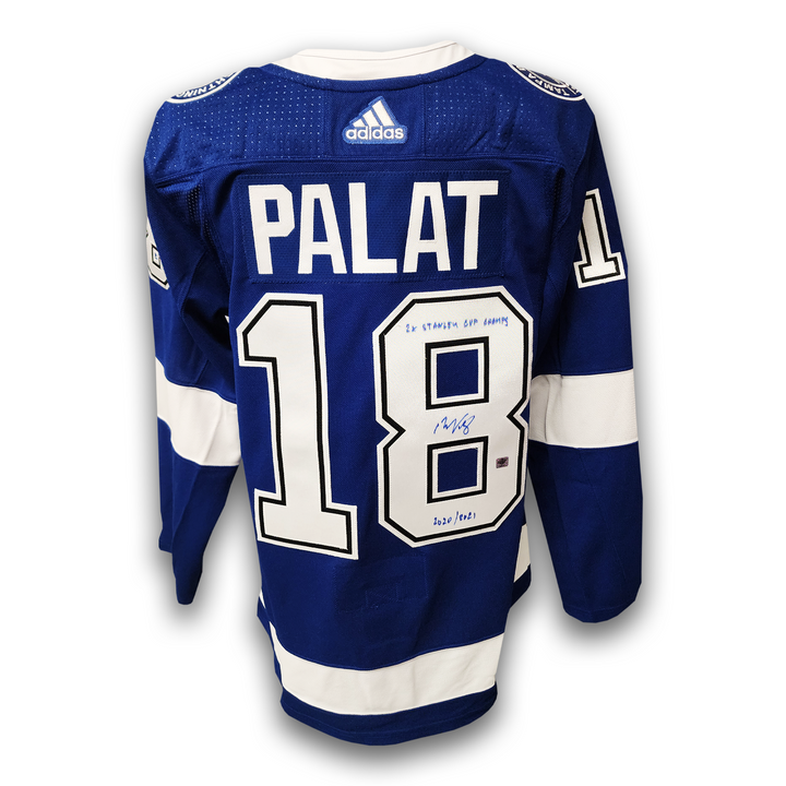Ondrej Palat Autographed Tampa Bay Lightning Home Adidas Jersey Inscribed Cup Years