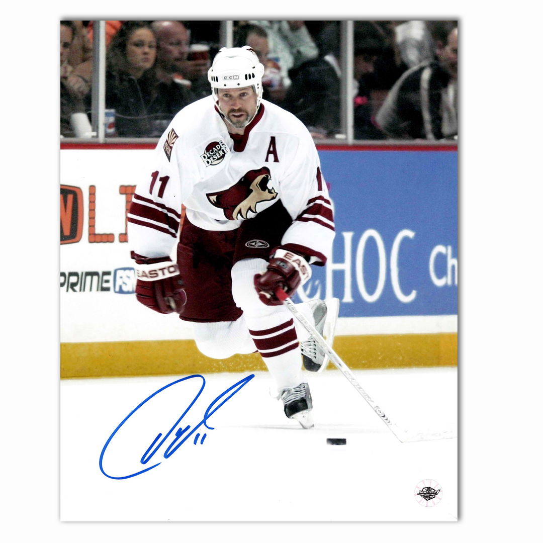 Owen Nolan Autographed Arizona Coyotes Away 8x10 Photo