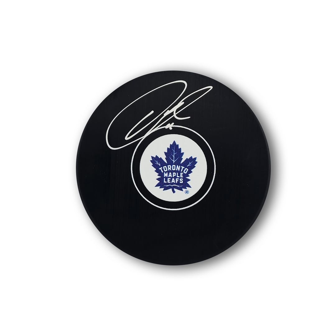 Owen Nolan Autographed Toronto Maple Leafs Hockey Puck