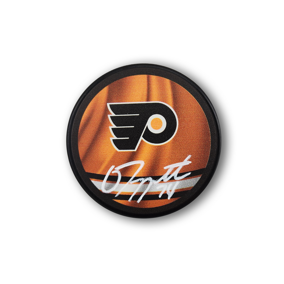 Owen Tippet Autographed Philadelphia Flyers Reverse Retro Hockey Puck