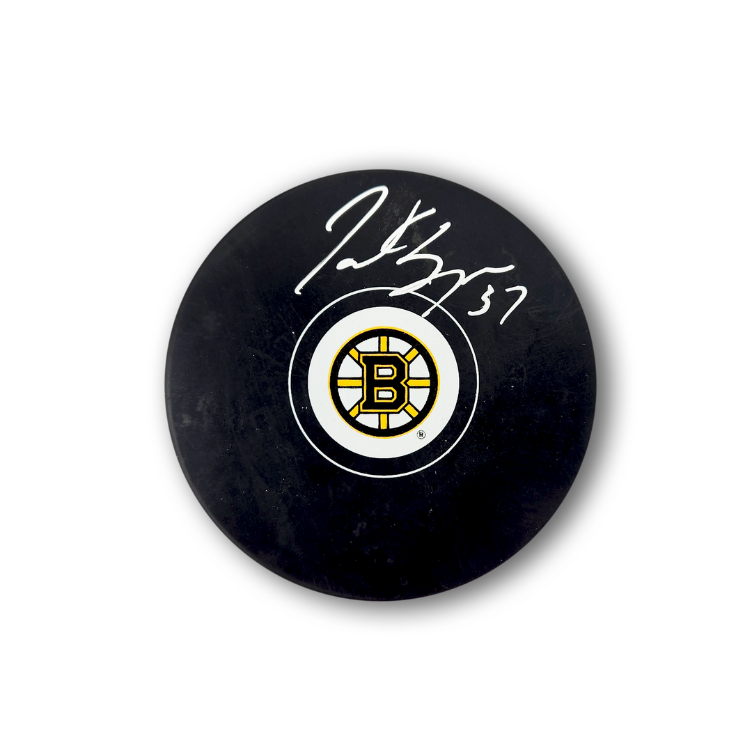 Patrice Bergeron Autographed Boston Bruins Hockey Puck