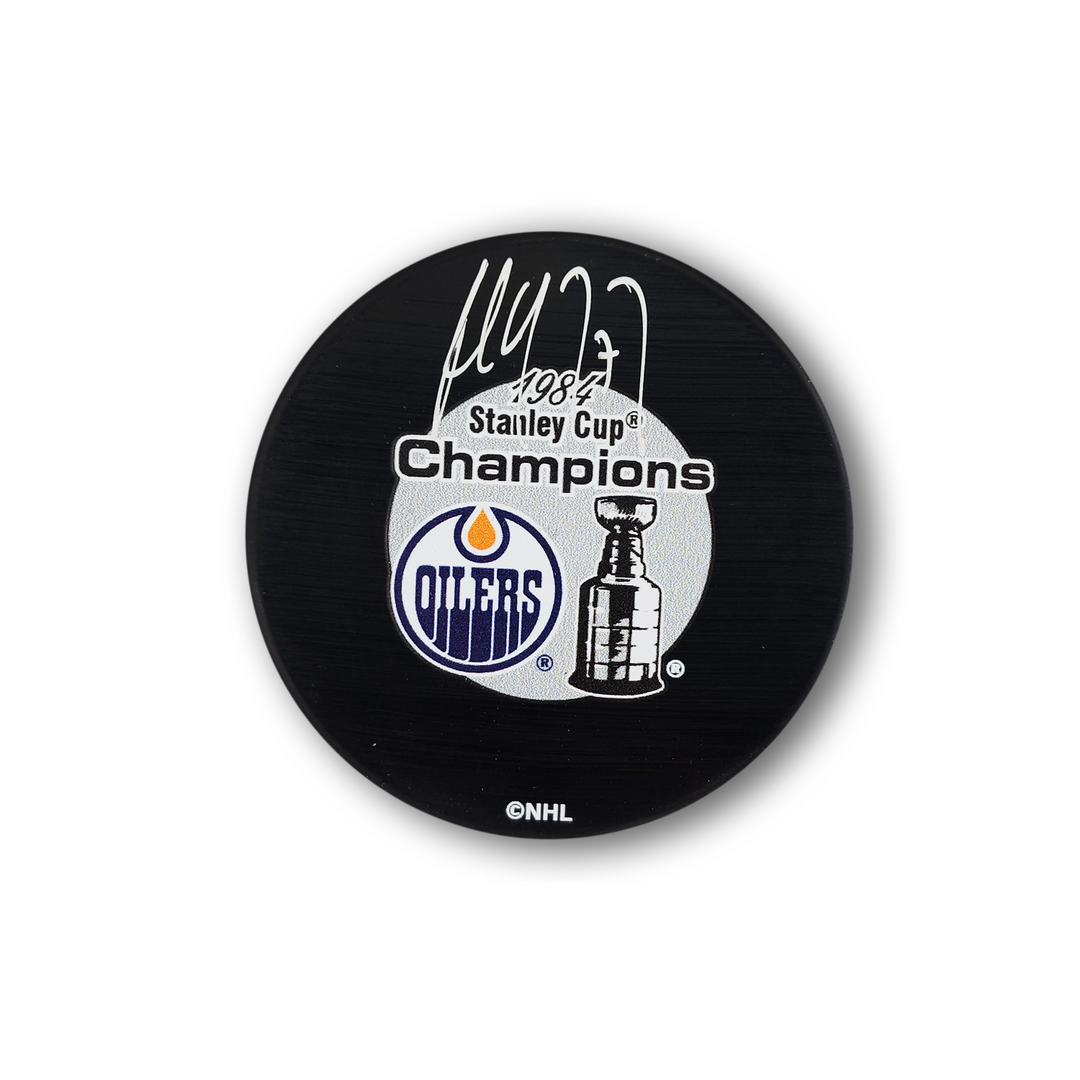 Paul Coffey Autographed Edmonton Oilers 1984 Stanley Cup Hockey Puck
