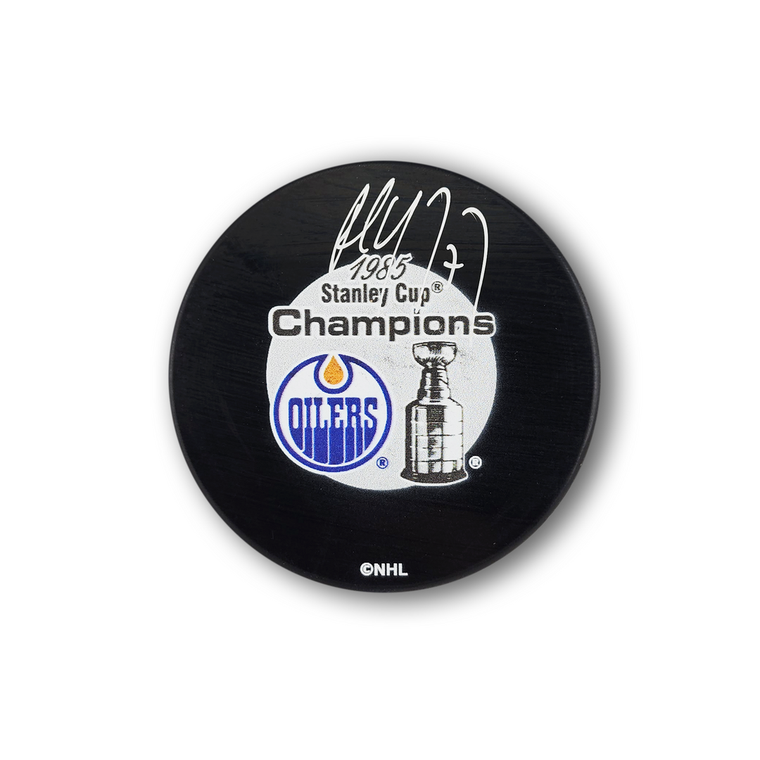 Paul Coffey Autographed Edmonton Oilers 1985 Stanley Cup Hockey Puck