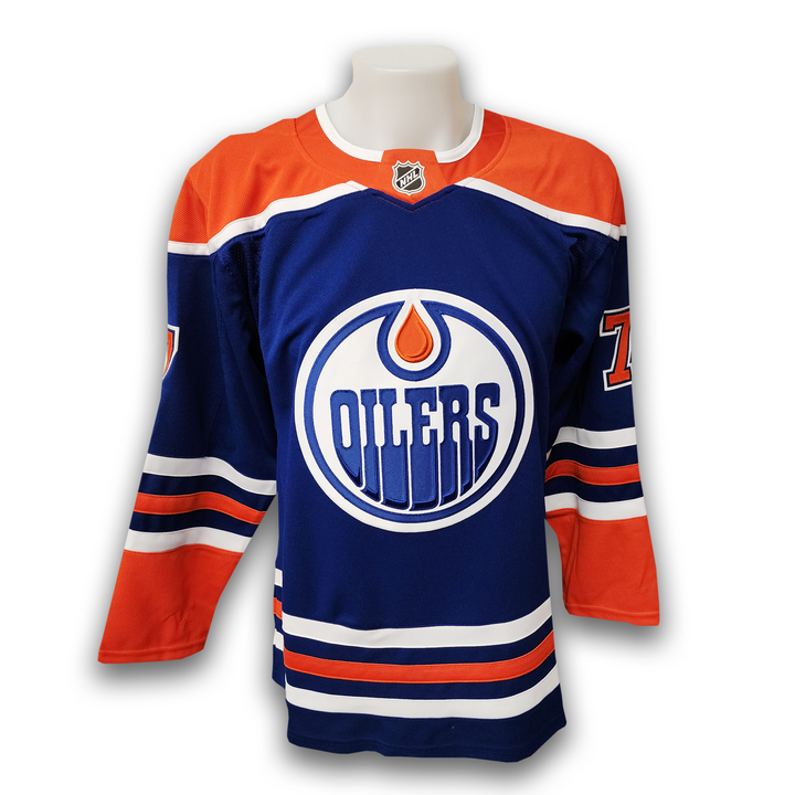 Paul Coffey Autographed Edmonton Oilers Fanatics Premium Jersey Inscribed Norris and Cups