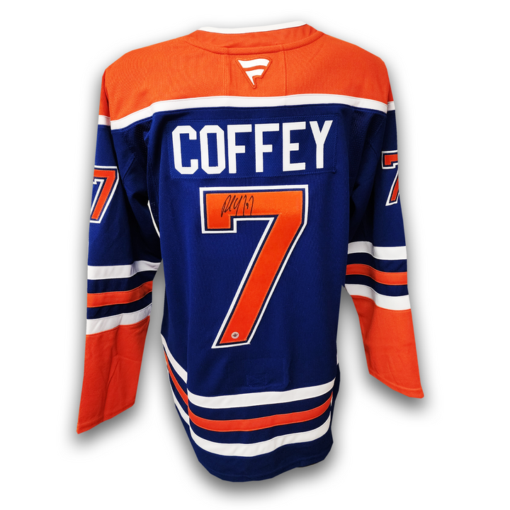 Paul Coffey Autographed Edmonton Oilers Home Fanatics Premium Jersey