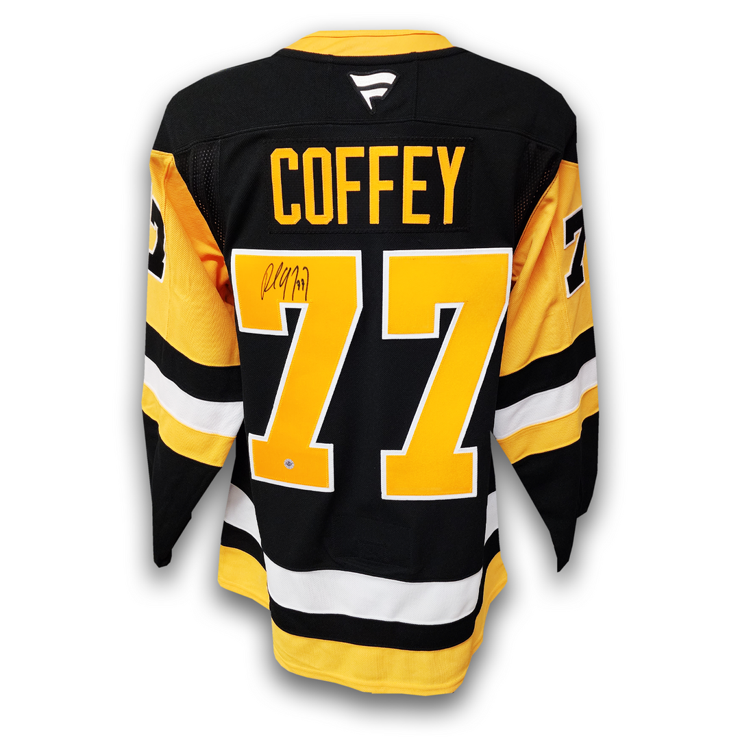 Paul Coffey Autographed Pittsburgh Penguins Home Fanatics Premium Jersey