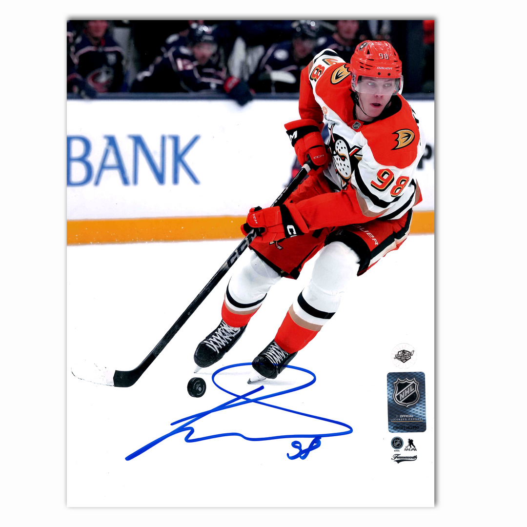 Pavel Mintyukov Autographed Anaheim Ducks Away 8x10 Photo
