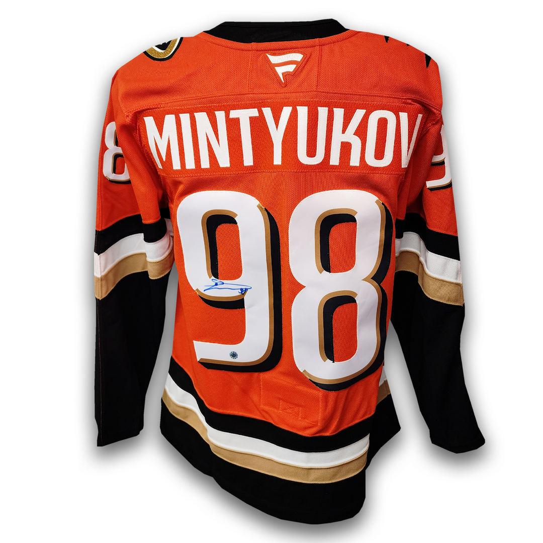 Pavel Mintyukov Autographed Anaheim Ducks Home Fanatics Premium Jersey