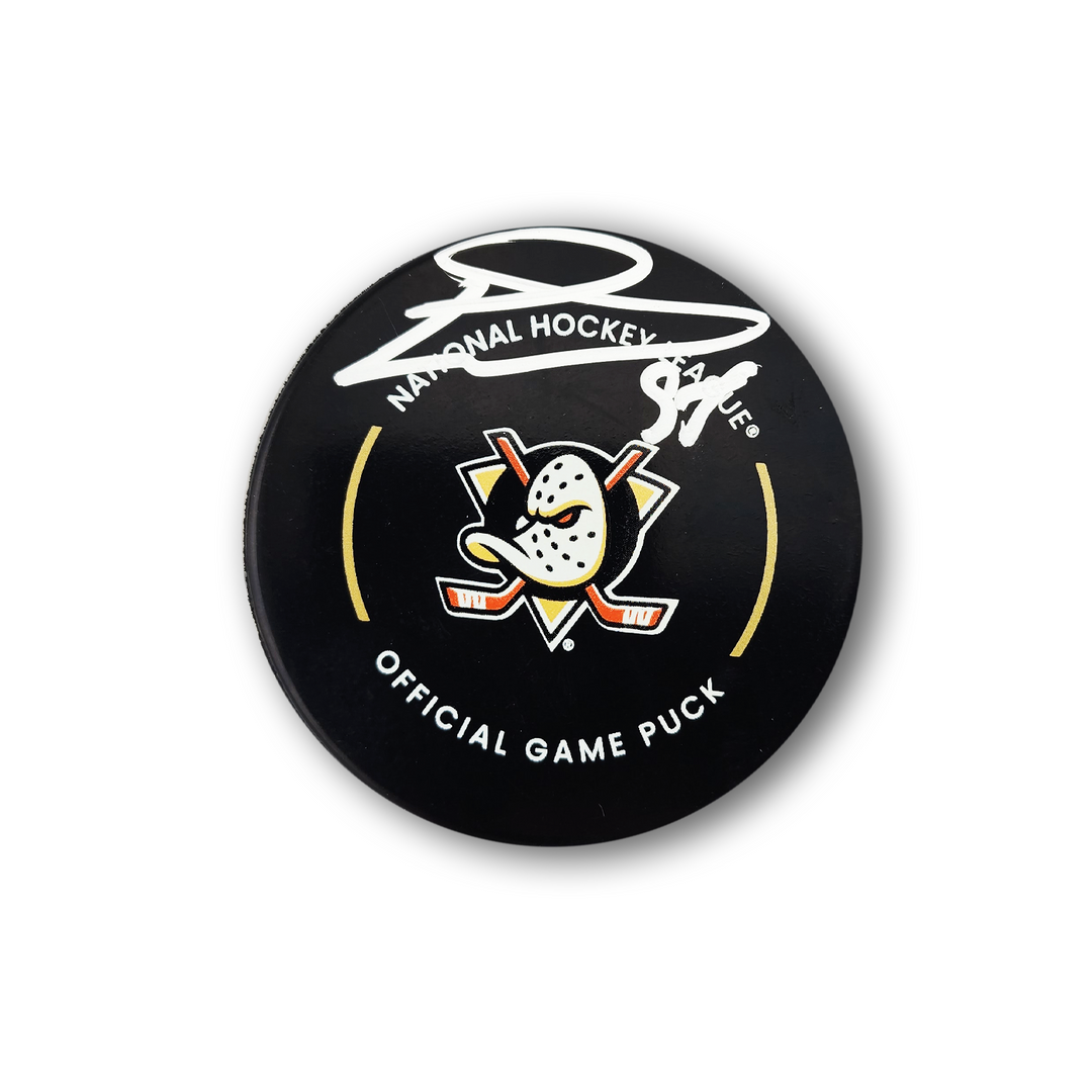 Pavel Mintyukov Autographed Anaheim Ducks Official Hockey Puck