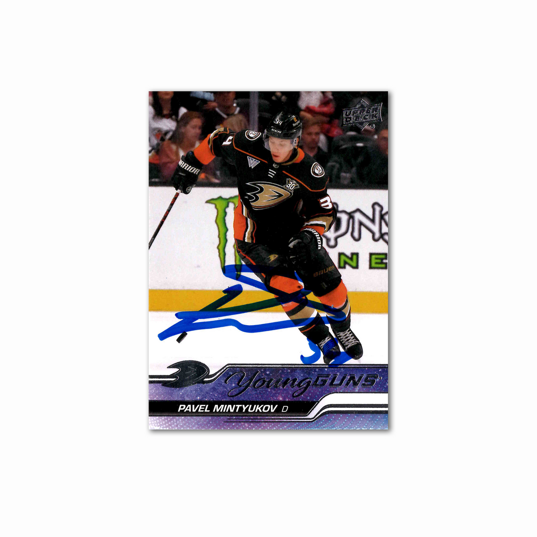 Pavel Mintyukov Autographed Anaheim Ducks Young Guns Hockey Card