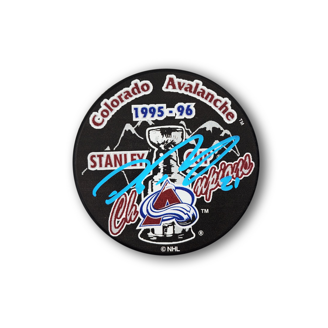 Peter Forsberg Autographed Colorado Avalanche 1996 Stanley Cup Hockey Puck