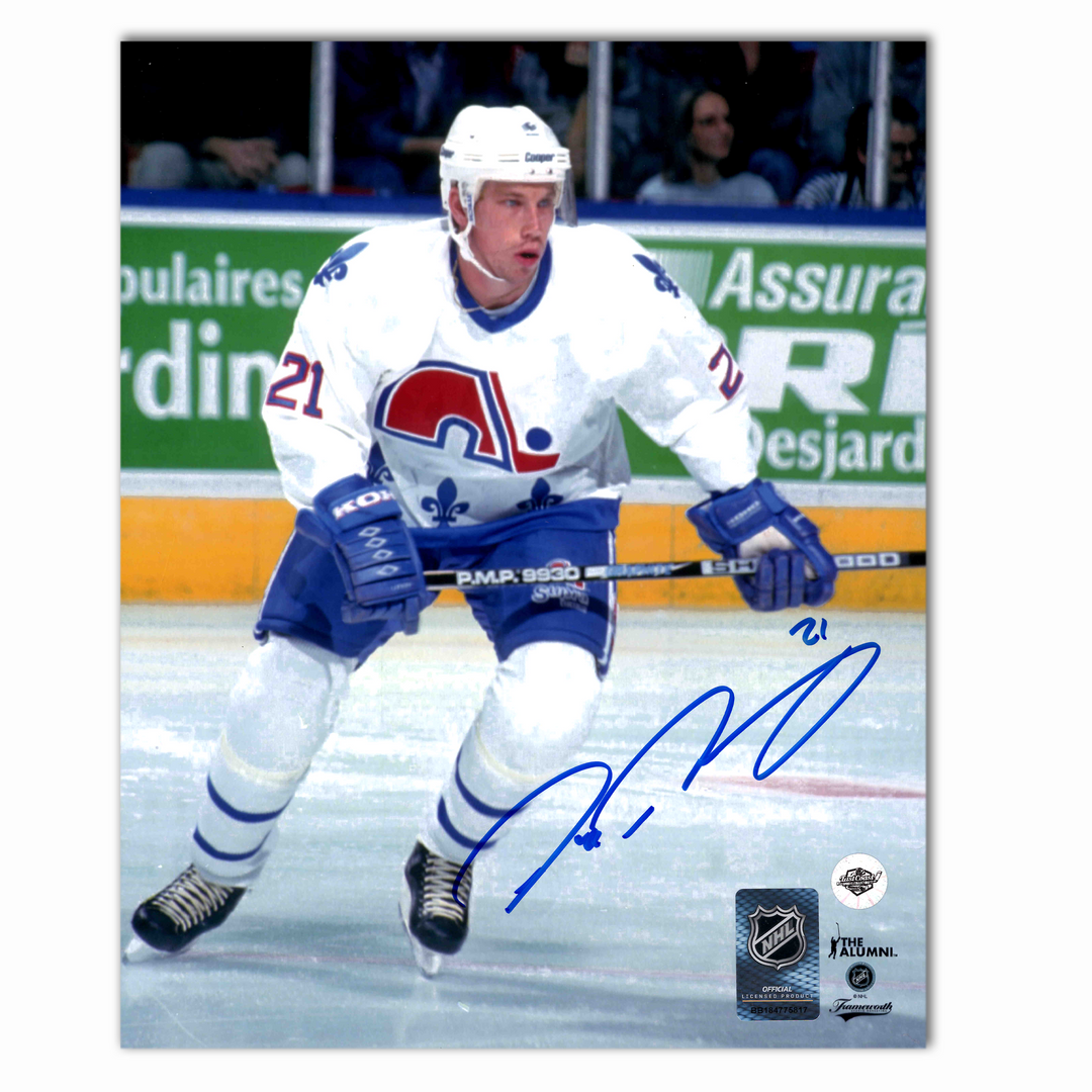 Peter Forsberg Autographed Quebec Nordiques Away 8x10 Photo