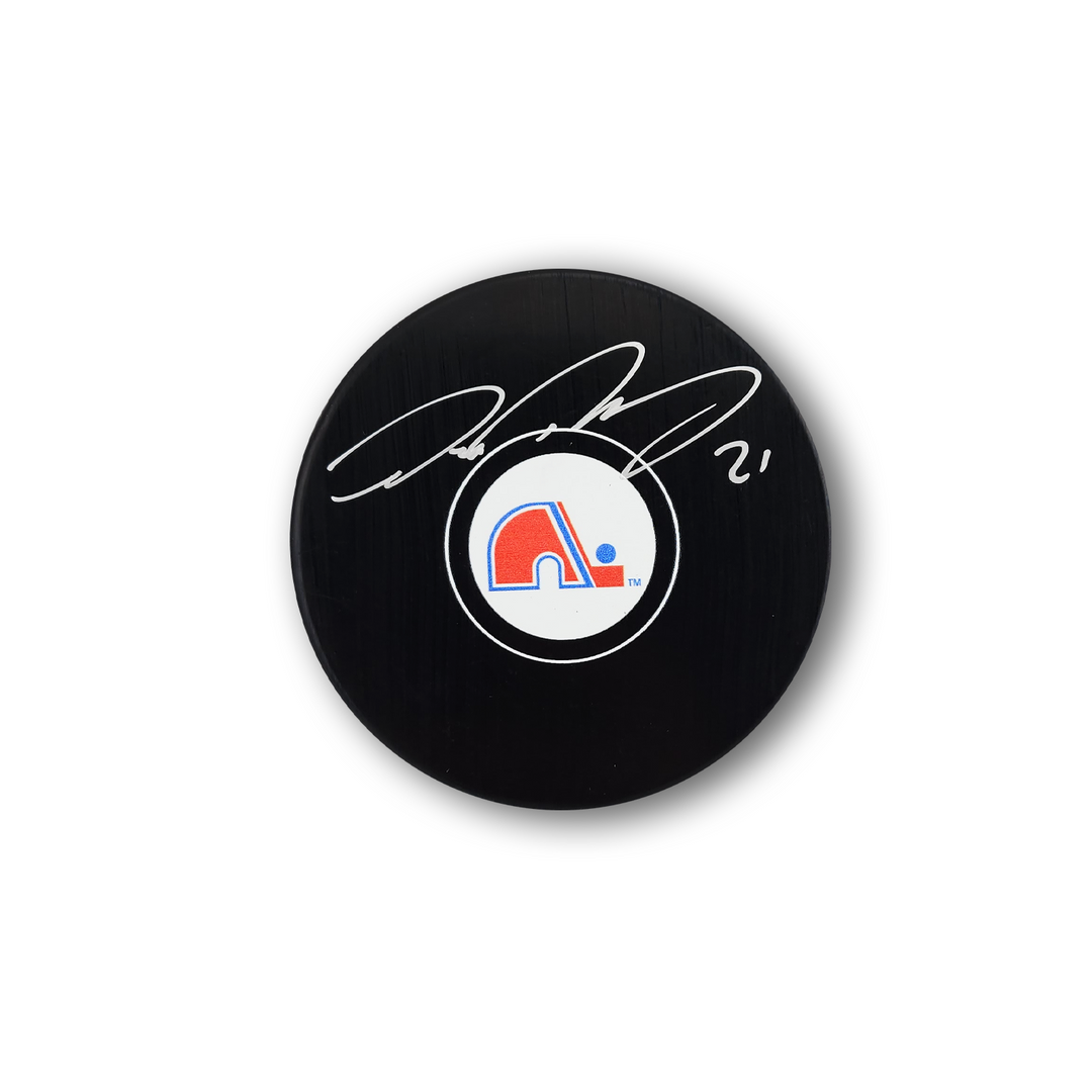 Peter Forsberg Autographed Quebec Nordiques Hockey Puck