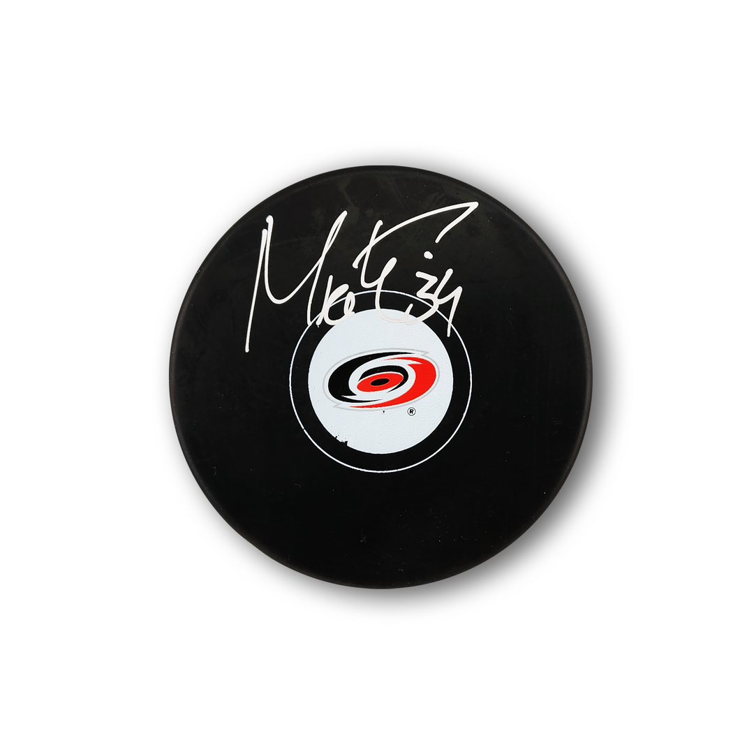 Petr Mrazek Autographed Carolina Hurricanes Hockey Puck