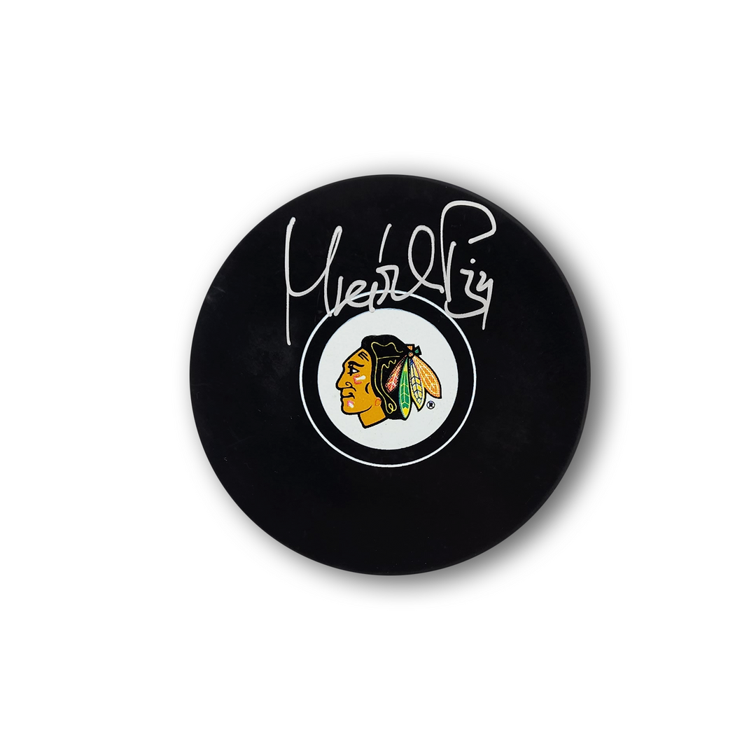 Petr Mrazek Autographed Chicago Black Hawks Hockey Puck