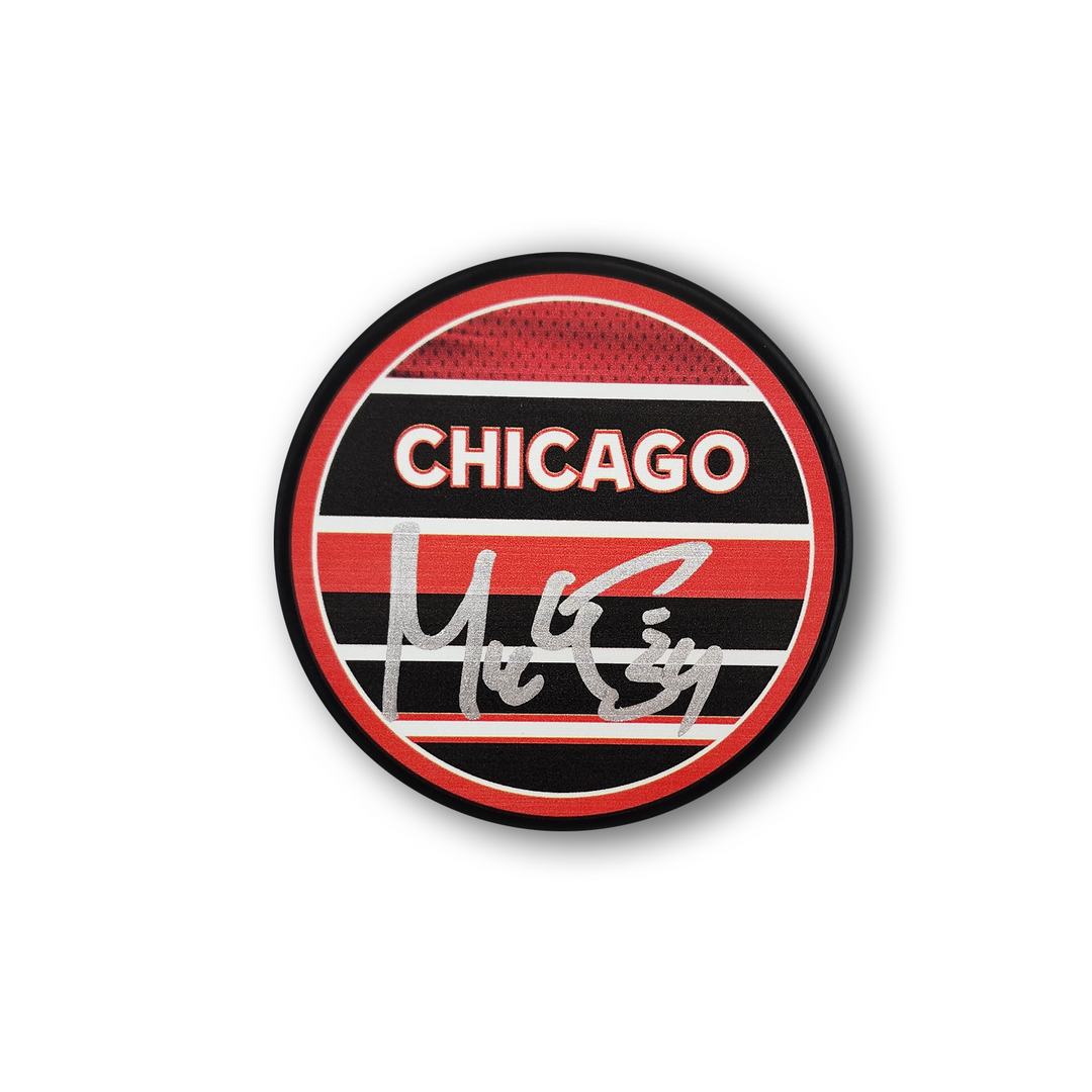 Petr Mrazek Autographed Chicago Black Hawks Reverse Retro Hockey Puck