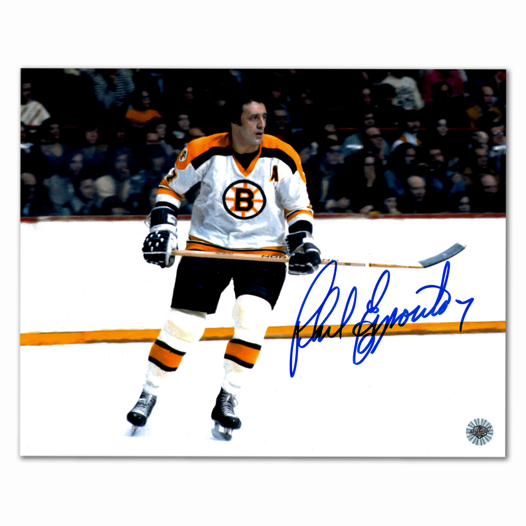 Phil Esposito Autographed Boston Bruins Away 8x10 Photo