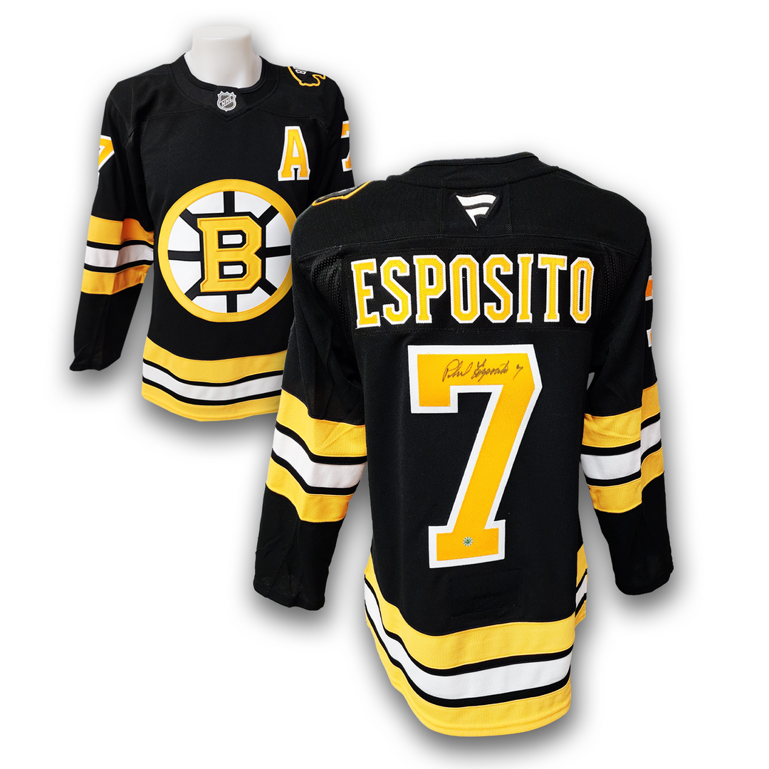 Phil Esposito Autographed Boston Bruins Home Fanatics Premium Jersey