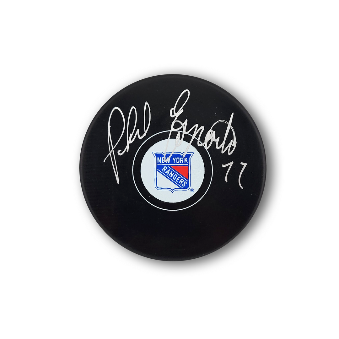 Phil Esposito Autographed New York Rangers Hockey Puck