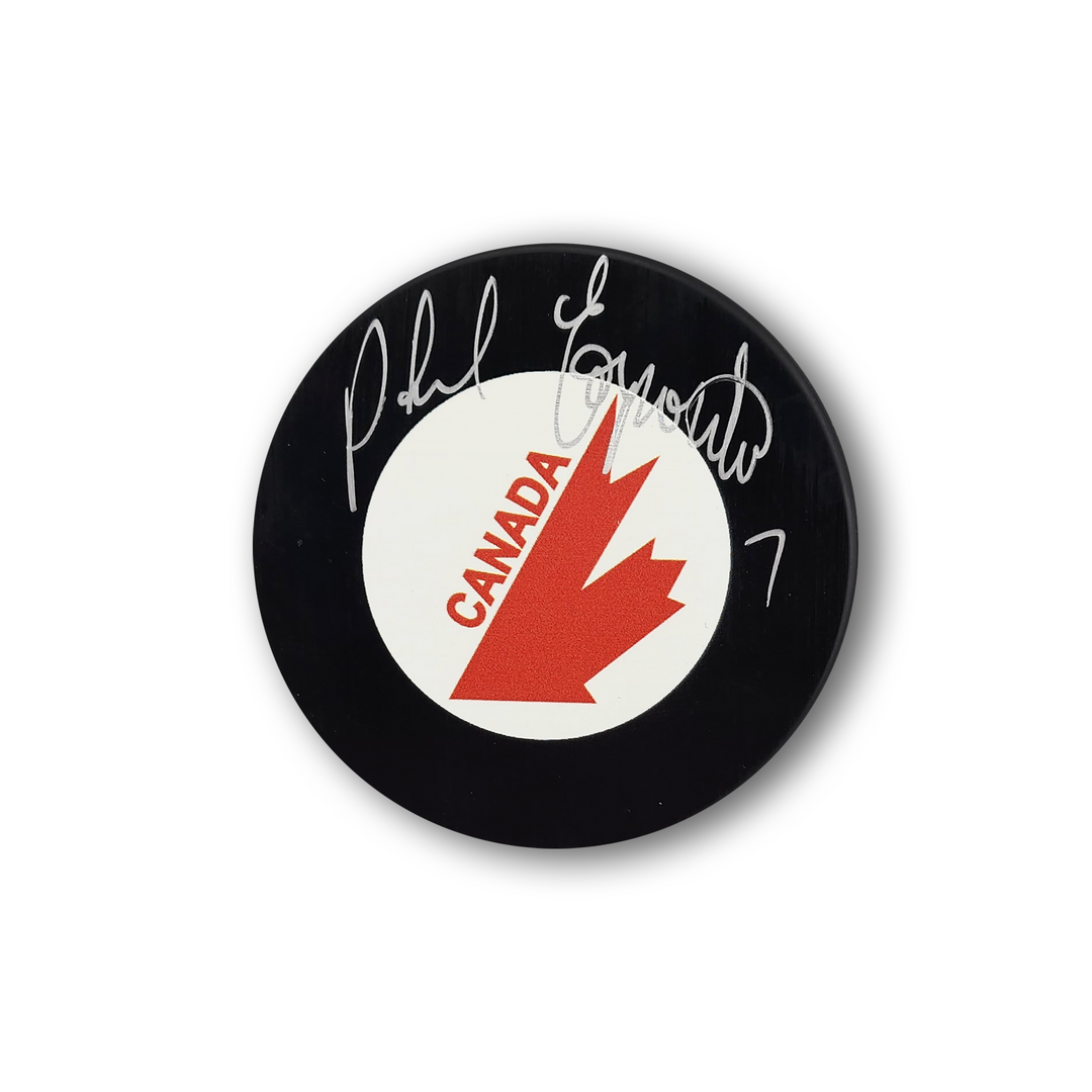 Phil Esposito Autographed 1972 Team Canada Hockey Puck