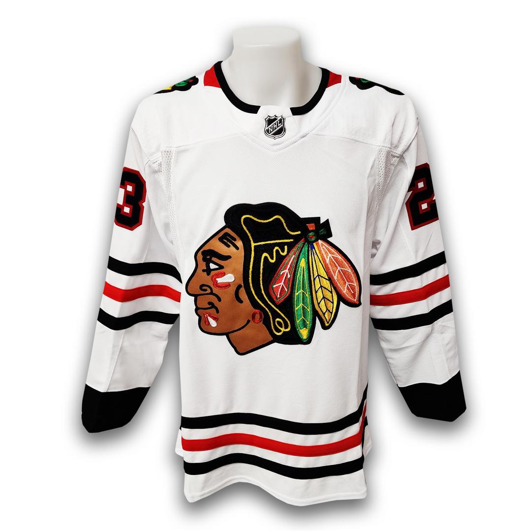 Philipp Kurashev Autographed Chicago Black Hawks Away Adidas Jersey Inscribed